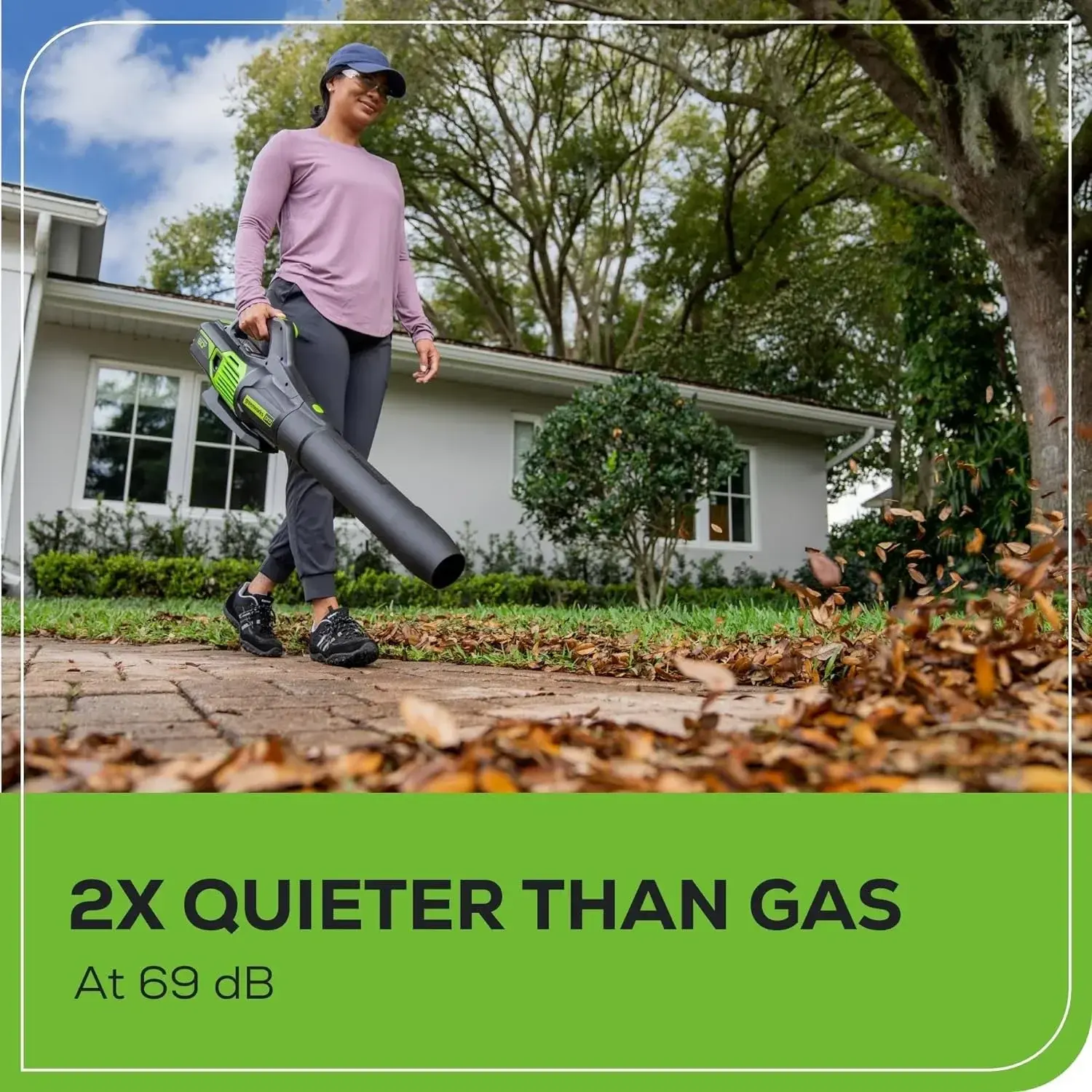 Greenworks 60V 610 CFM Cordless Leaf Blower, 2.5 Ah Battery and Rapid Charger