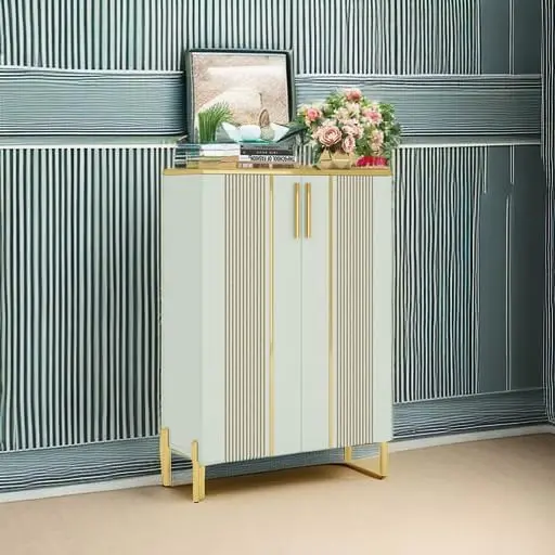 Shoe Cabinet with Doors, 6-Tier Shoe Storage Cabinet with Adjustable Shelves, Wooden Shoes Rack Shoe Storage Organizer