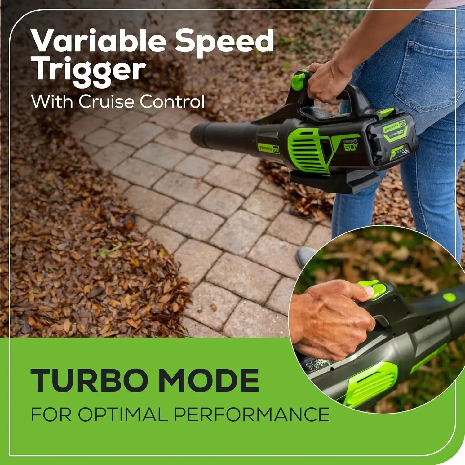Greenworks 60V 610 CFM Cordless Leaf Blower, 2.5 Ah Battery and Rapid Charger