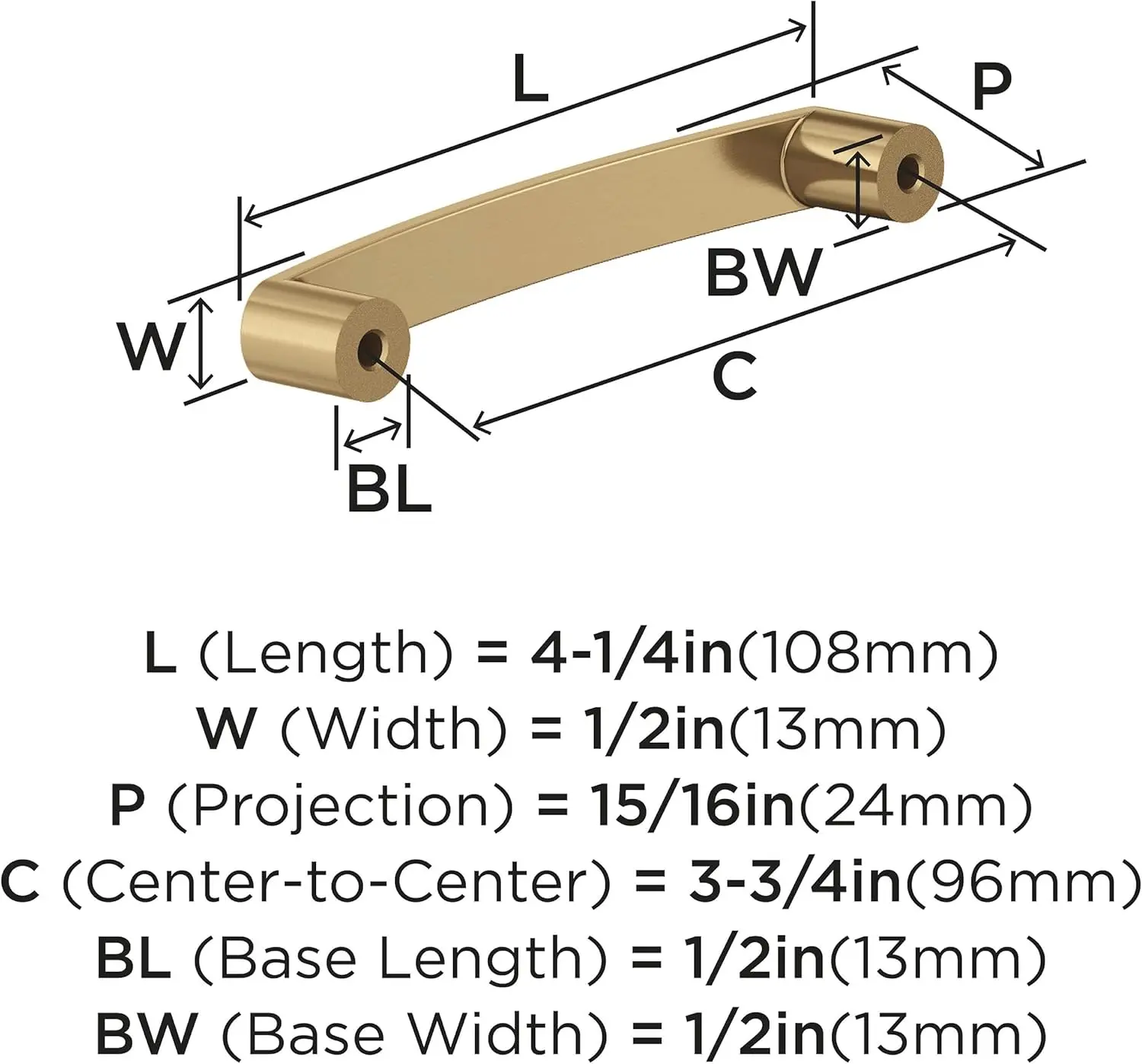 Cabinet Pull ，Champagne Bronze ，3-3/4 in (96 mm) Center-to-Center Drawer Pull ，Rift ，Kitchen and Bath Hardware