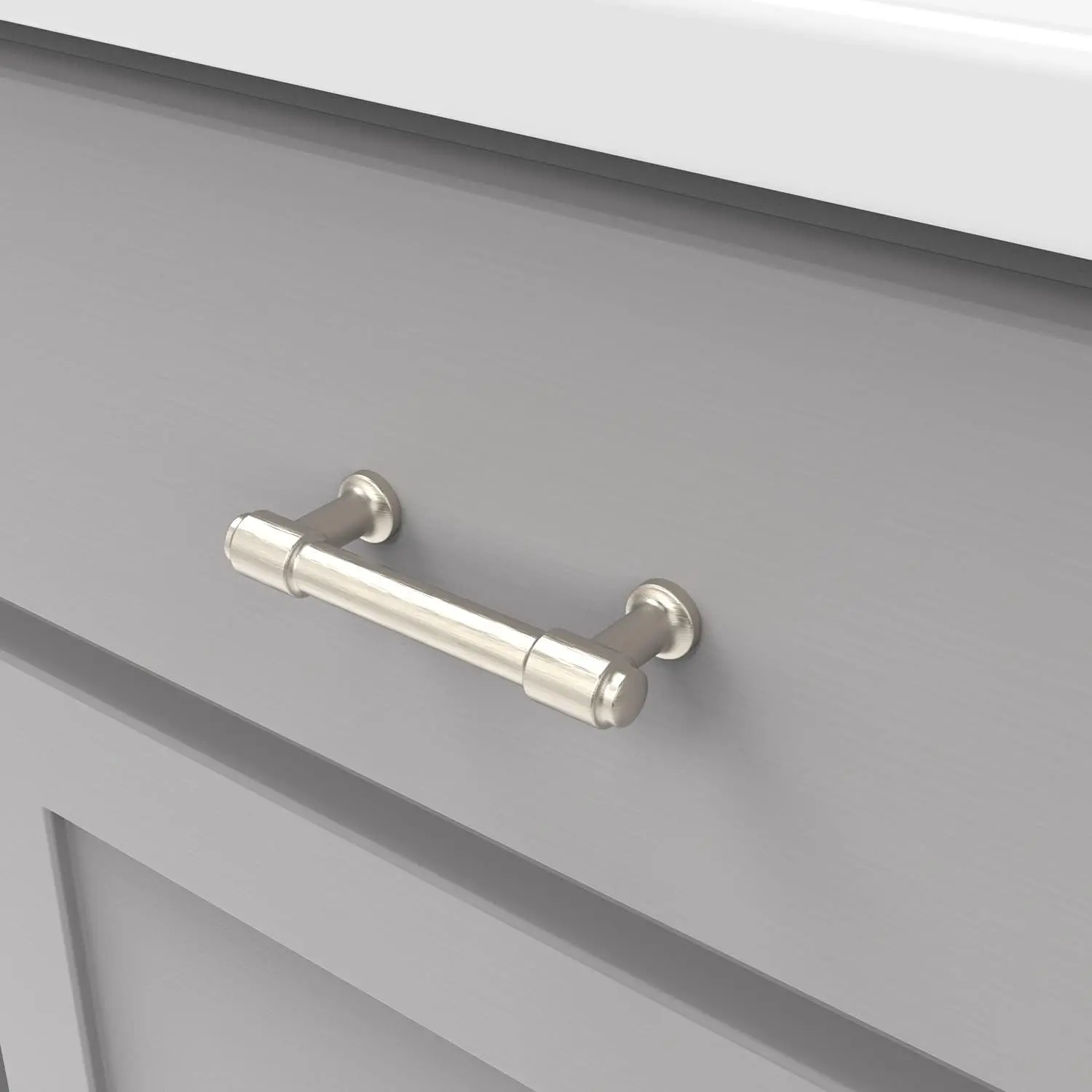 1 Pack Solid Core Kitchen Cabinet Pulls, Luxury Cabinet Handles, Hardware for Doors & Dresser Drawers, 3 Inch Hole Center