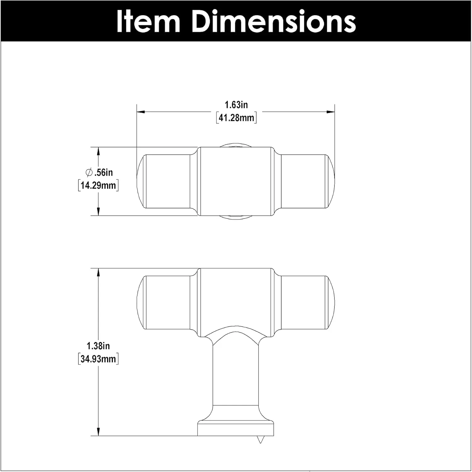 Kitchen Cabinet Knobs, Quality Drawer and Dresser Knob, Handle Pulls for Cabinet Doors, Bathroom Drawers, 1-5/8 Inch