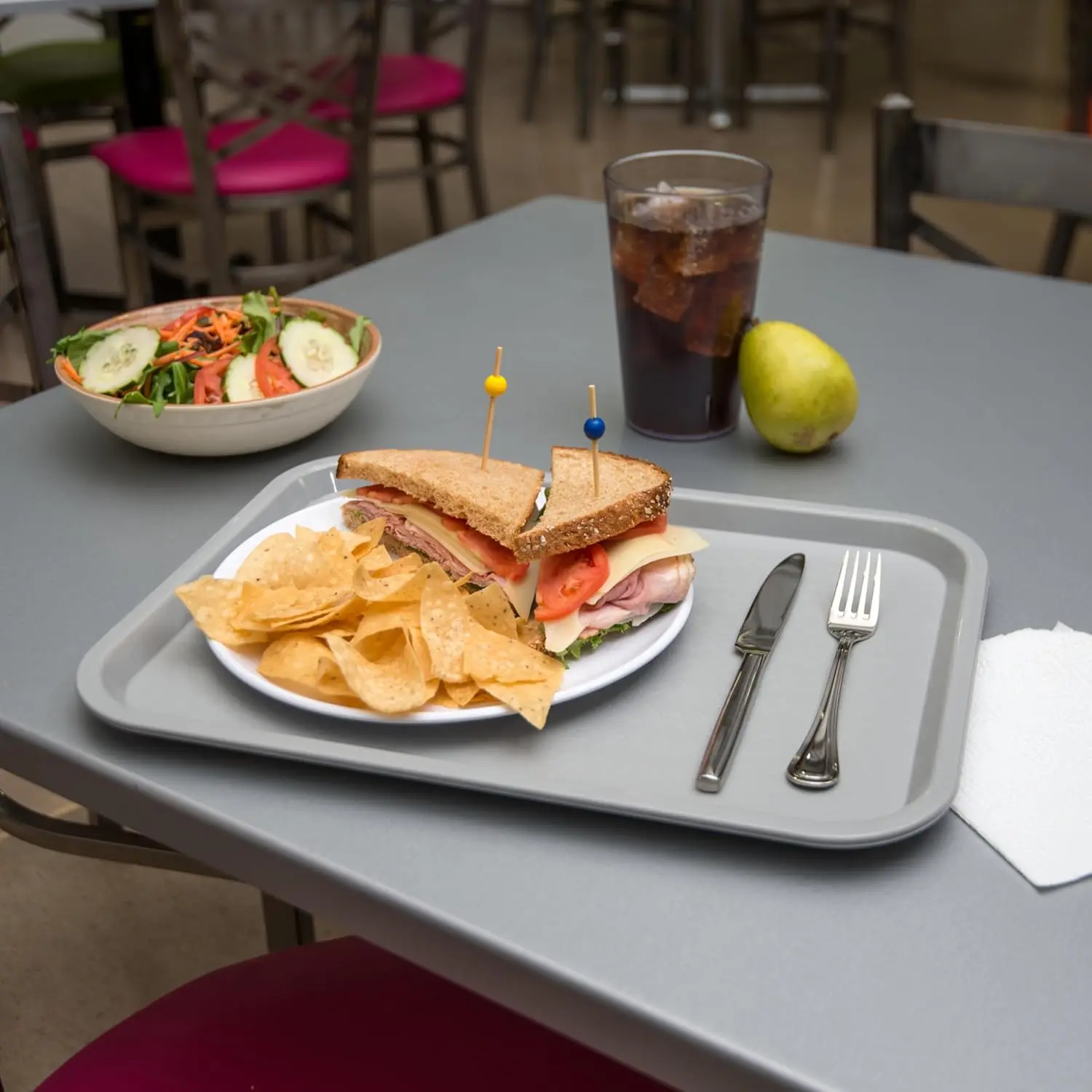 CT121623 Café Standard Cafeteria / Fast Food Tray, 12" x 16", Gray