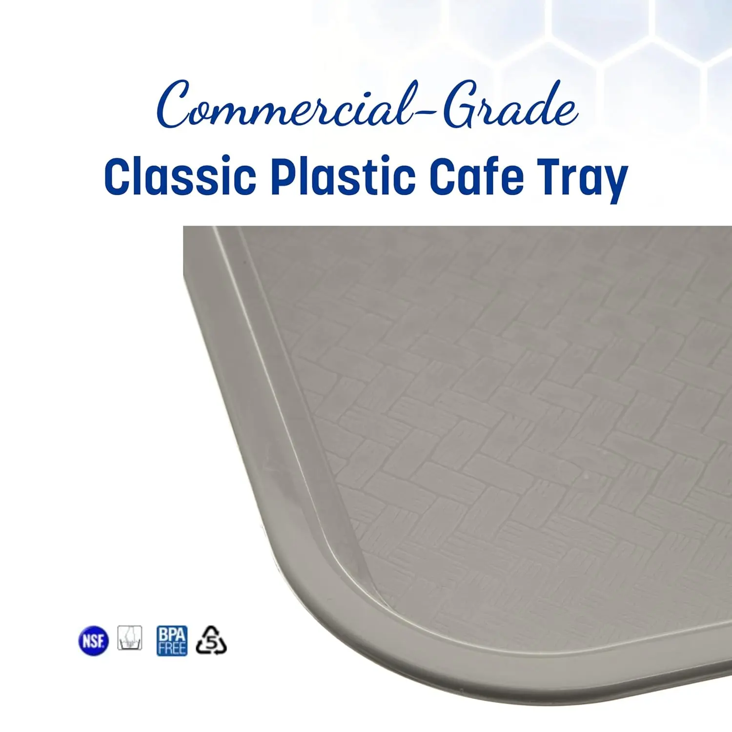 CT121623 Café Standard Cafeteria / Fast Food Tray, 12" x 16", Gray