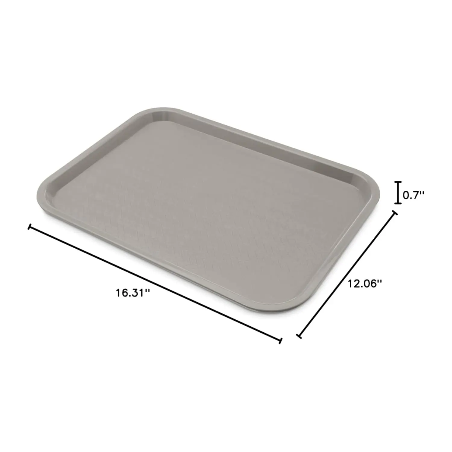 CT121623 Café Standard Cafeteria / Fast Food Tray, 12" x 16", Gray