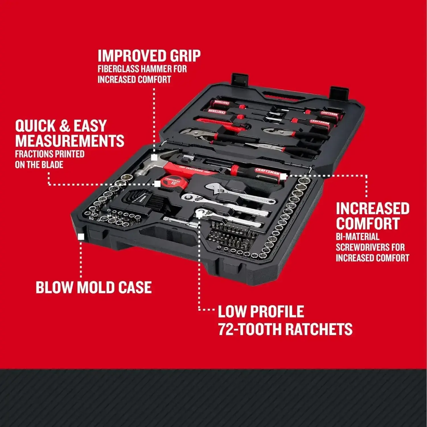Mechanics Tool Set, 102 Piece Hand Tool and Socket Set SAE/Metric (CMMT99449)