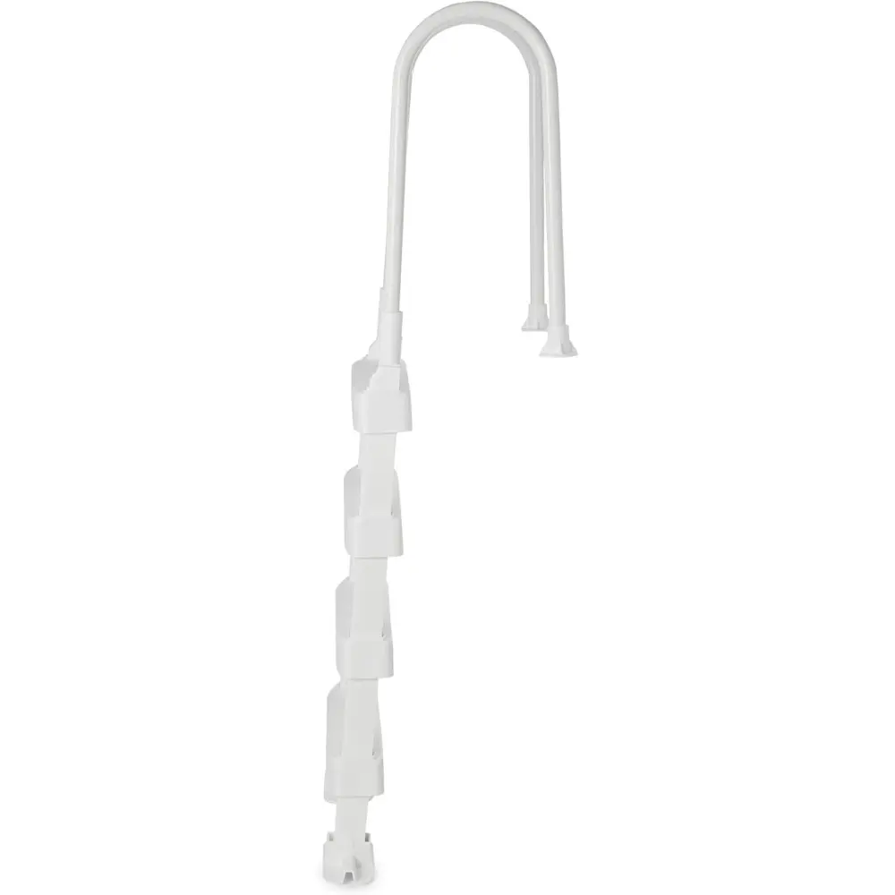 Snap & Lock Pool Ladder, Plastic Step Ladder for Above Ground or In Ground Swimming Pool, or Deck up to 60 Inch Height, White