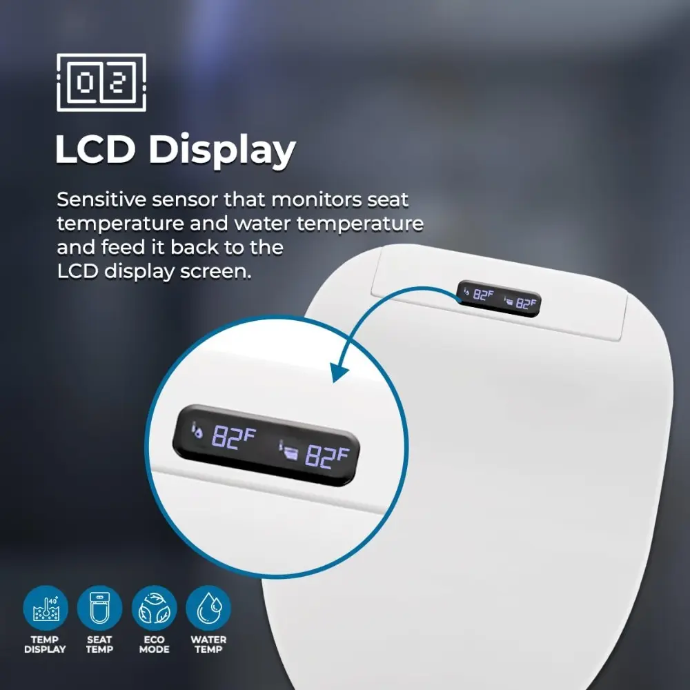 Electric Bidet Toilet Seat - Self Cleaning Heated Elongated Design and Wireless Remote Control - Unlimited Warm Water - Conveni