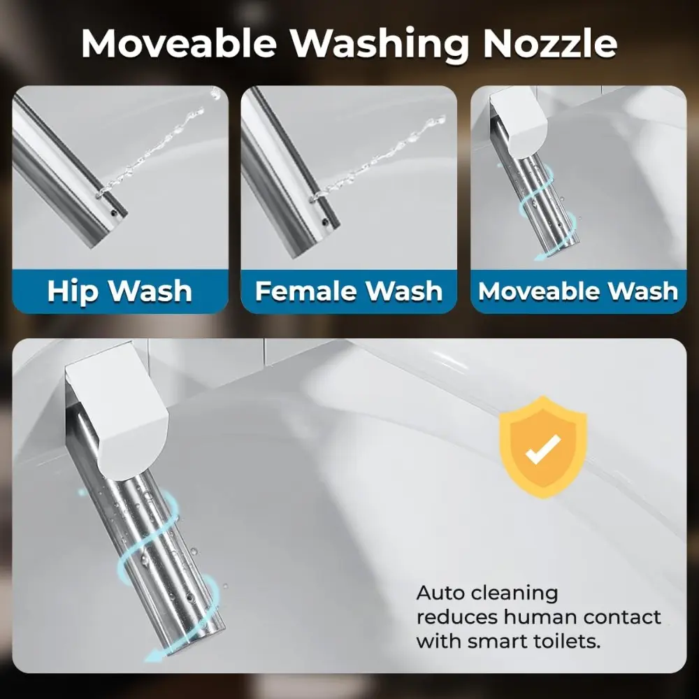 Electric Bidet Toilet Seat - Self Cleaning Heated Elongated Design and Wireless Remote Control - Unlimited Warm Water - Conveni