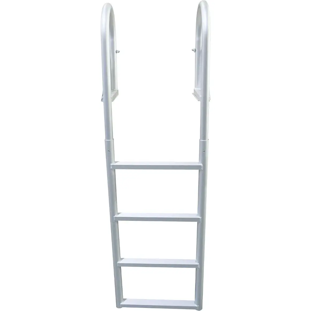 3005.3473 Heavy Duty Flip-Up Dock Ladder with Comfortable Round Tube Frame - 4 Steps, 21" Step Width, 49.5" Below-Deck Reach, 3