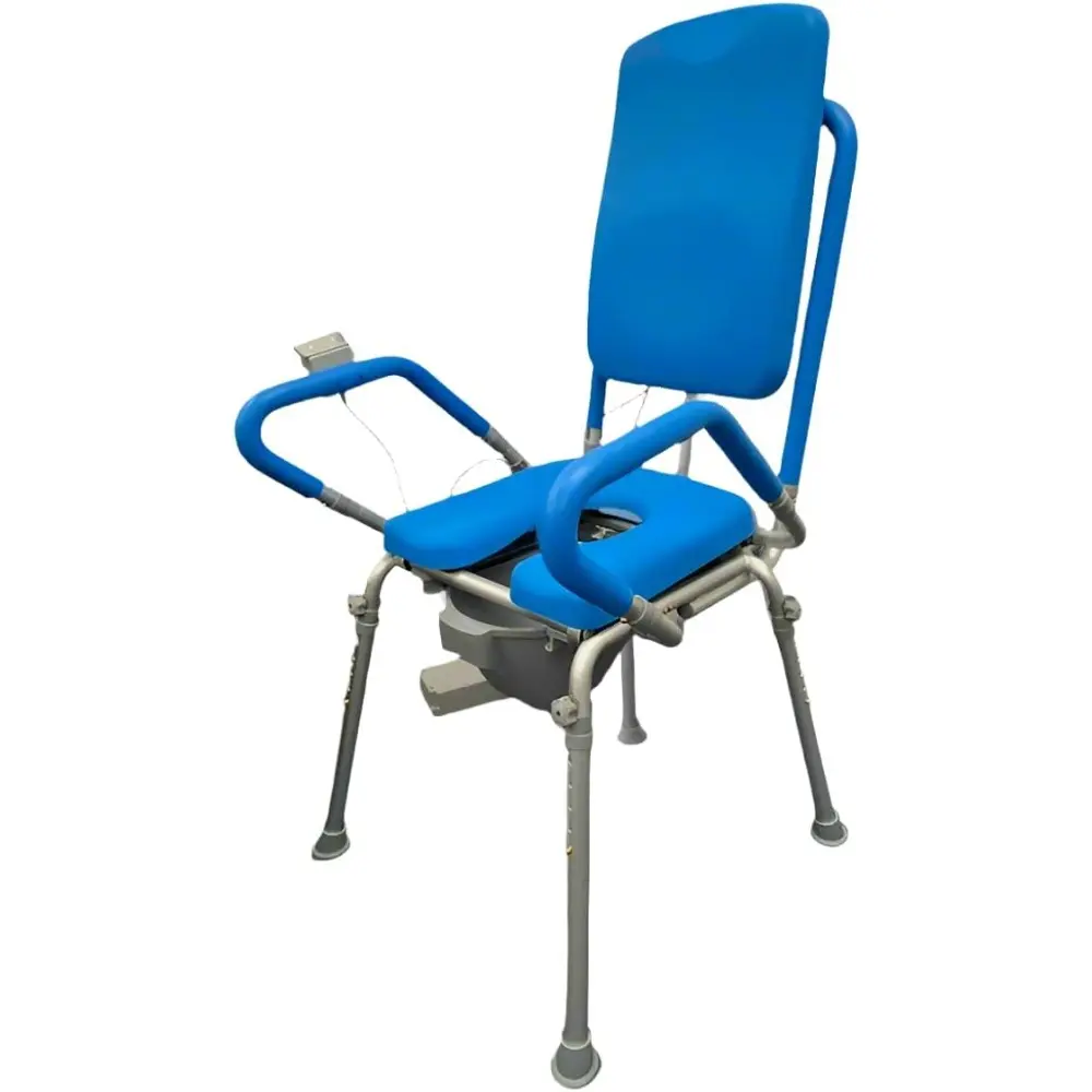 , GentleBoost Power Uplift Commode Chair for Toilet & Shower, Elderly Assistance Products, Assist Bedside Chair with Padded Seat