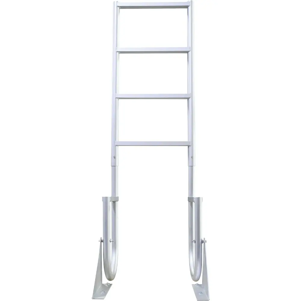 3005.3473 Heavy Duty Flip-Up Dock Ladder with Comfortable Round Tube Frame - 4 Steps, 21" Step Width, 49.5" Below-Deck Reach, 3