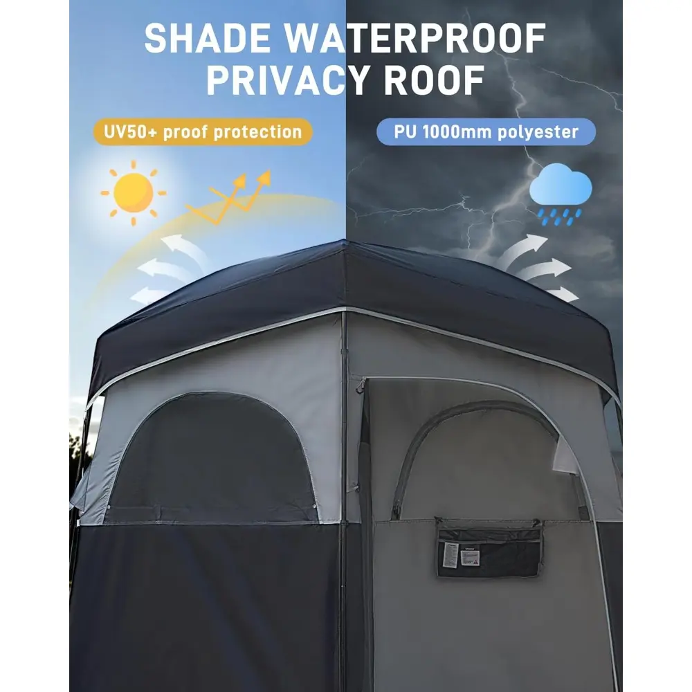 Shower Tent, Portable Privacy Tent Outdoor Camping 1/2 Room Toilet Tents with Shower Bag & Dressing Room for Travel Beach Tailg