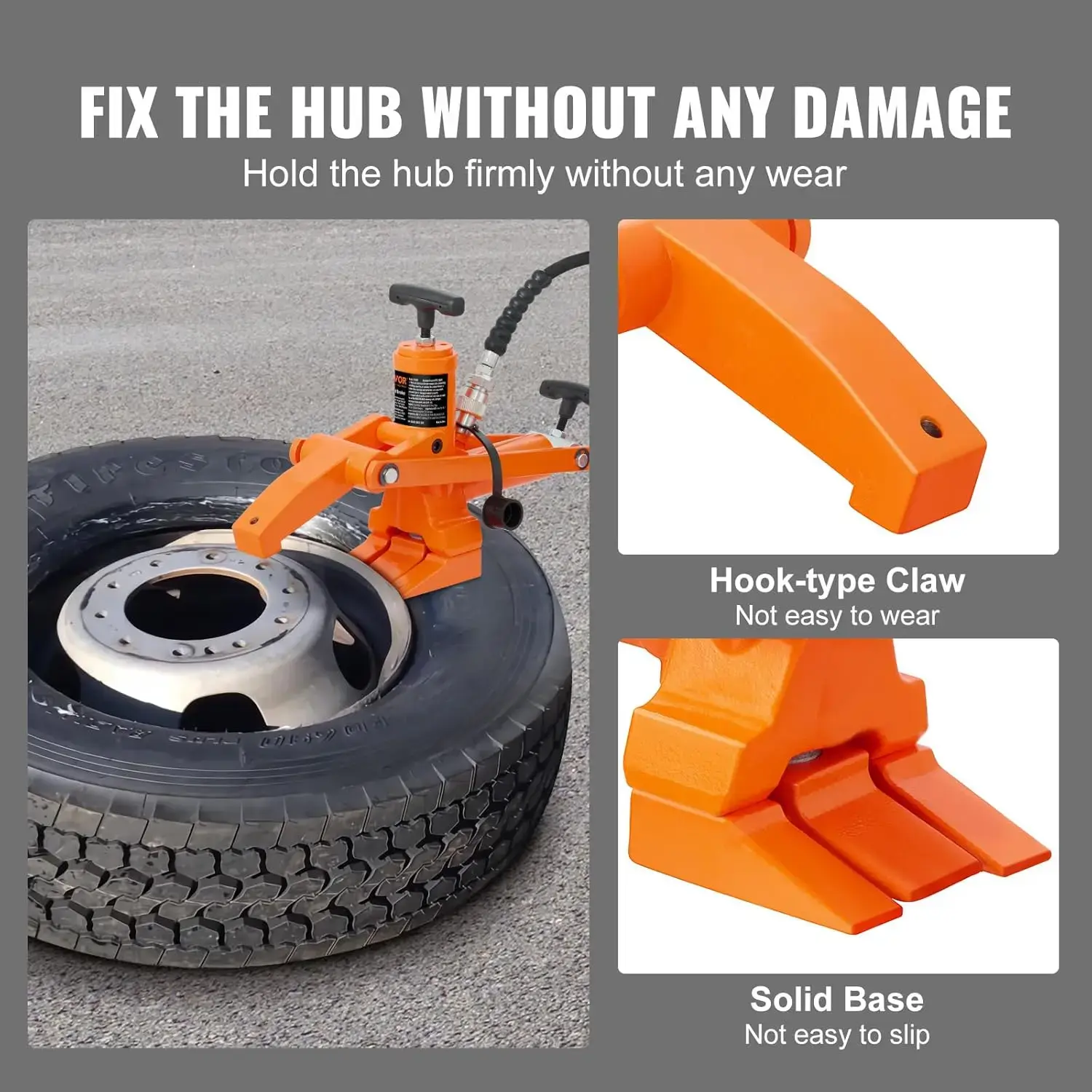Hydraulic Bead Breaker, 10000 PSI Tire Bead Breaker with Metal Foot Pump, Heavy-Duty Steel Bead Breaker Tool for Tractors
