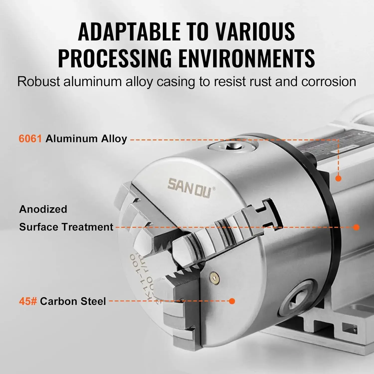 Dividing Head, K11-100mm 3-Jaw Chuck, CNC Router Milling Machine Rotational Axis 4th Axis A Axis Indexing Head