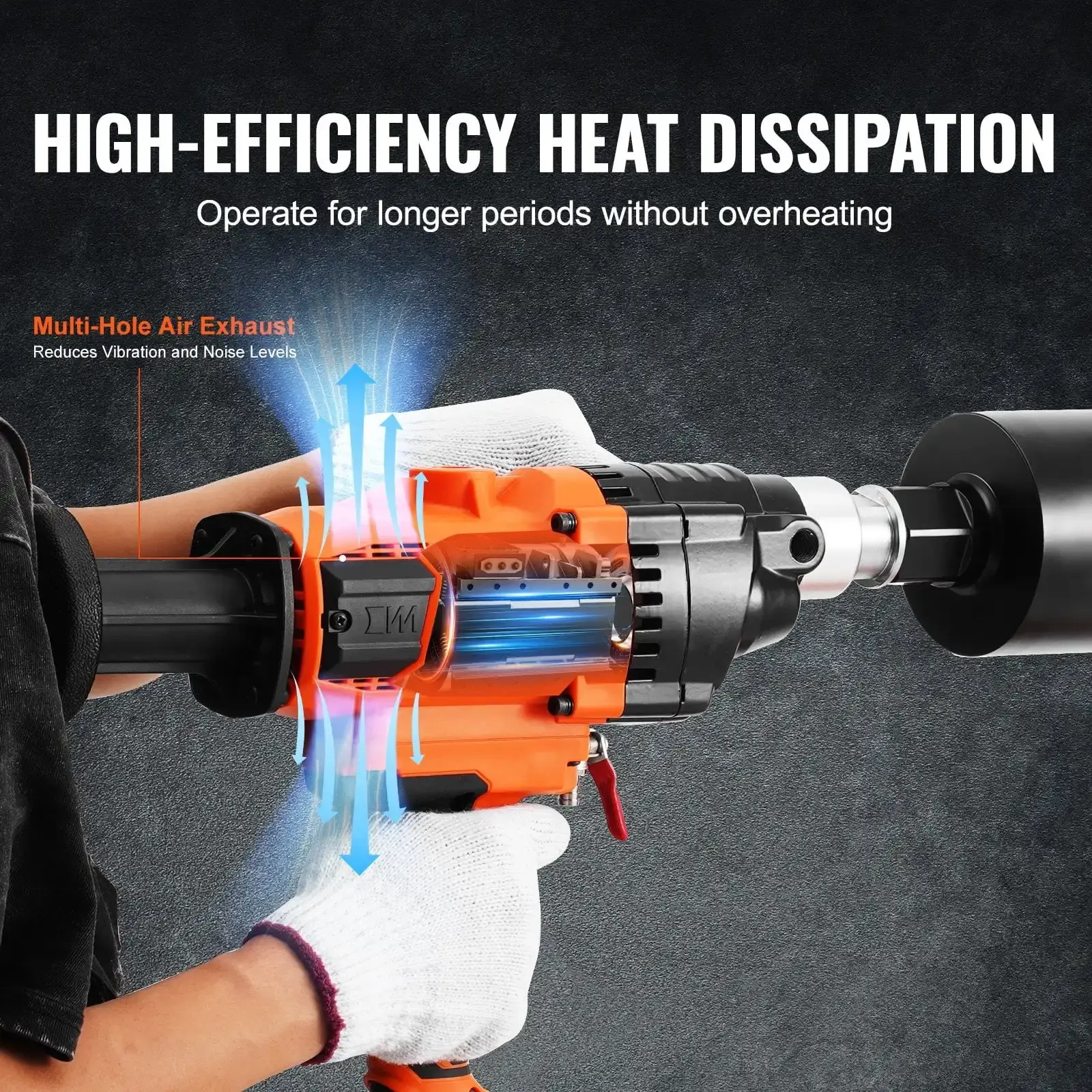 Core Drill Machine 0.8-6.3in Dia 2000W Handheld Core Drill Rig for Mixing