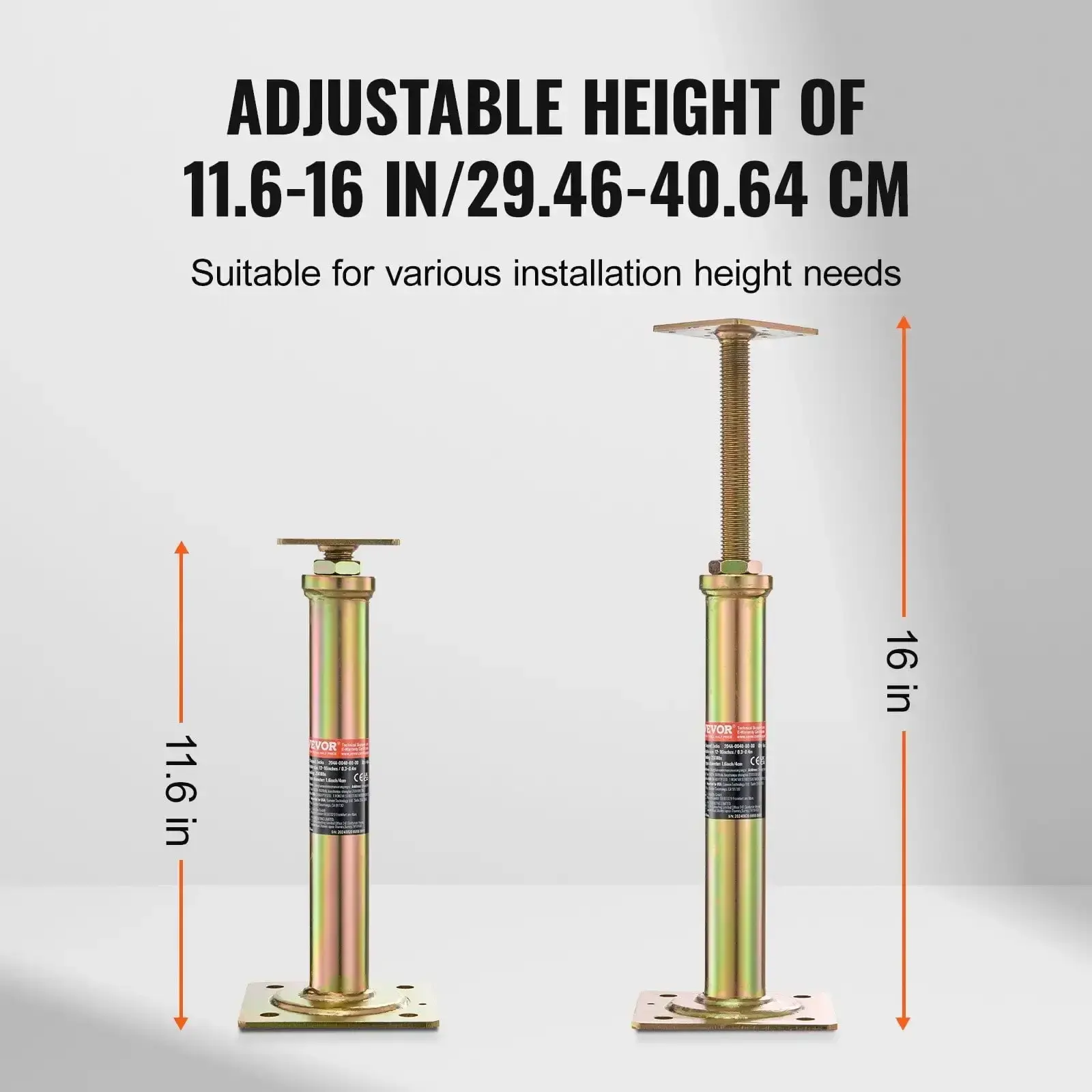4PCS Adjustable Floor Jack Post House Floor Leveling Lift 11.6"-16" Height