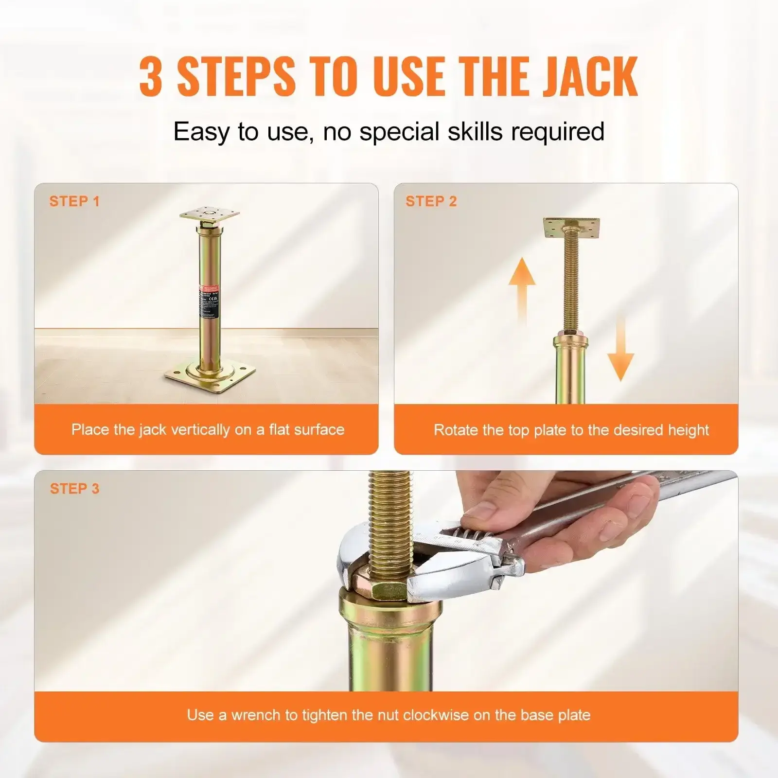 4PCS Adjustable Floor Jack Post House Floor Leveling Lift 11.6"-16" Height