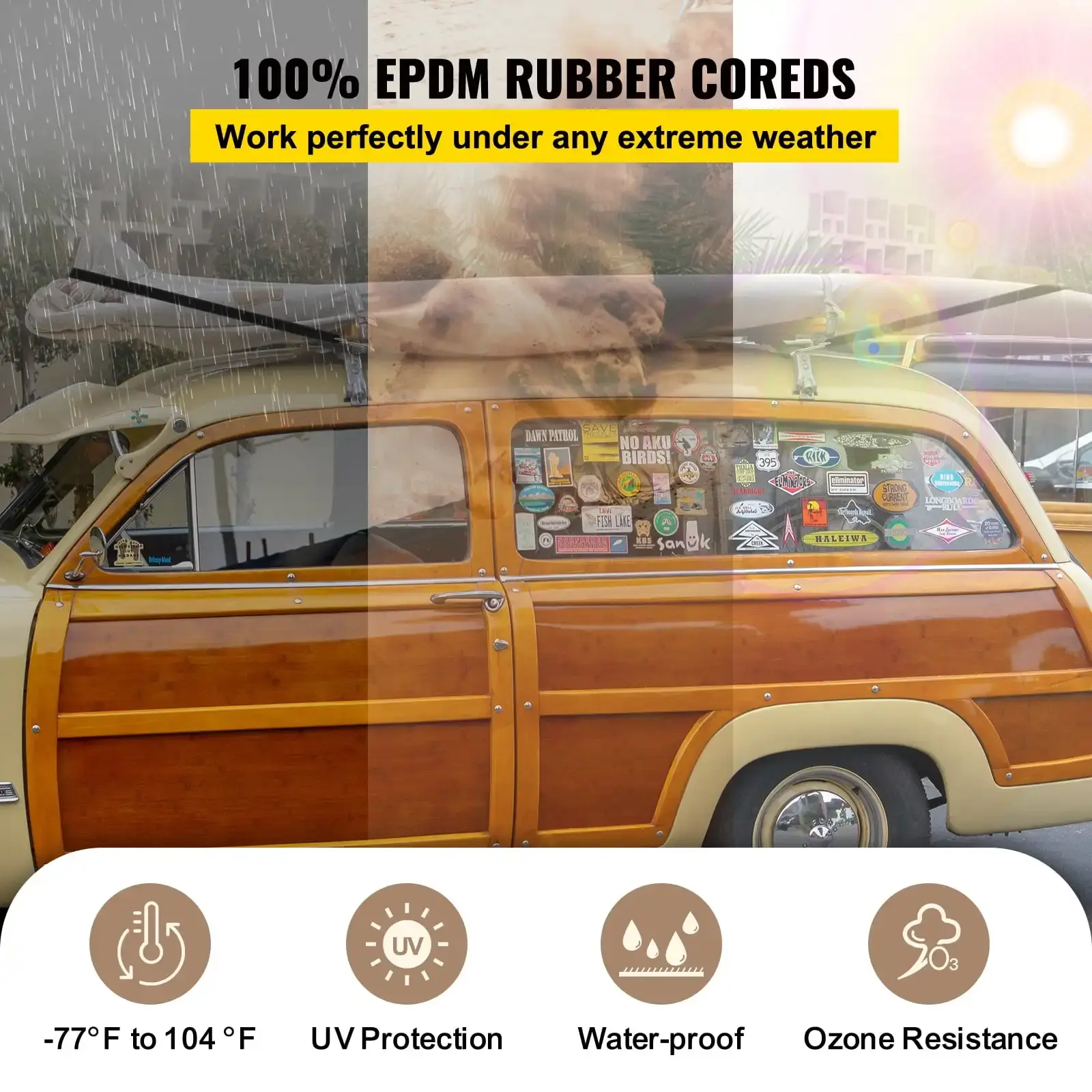 Rubber Bungee Cords, 53 Pack 31" Long, Weatherproof EPDM Rubber Tie Down Straps with Crimped S Hooks