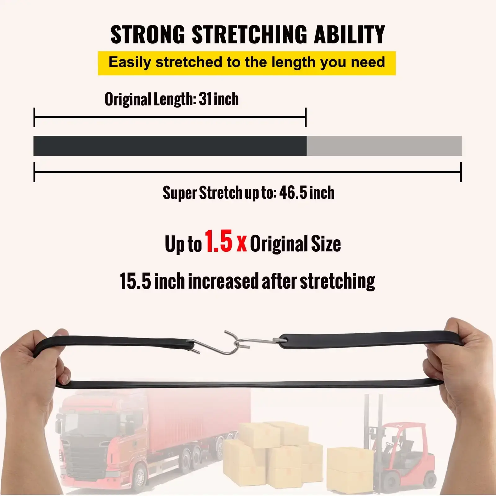 Rubber Bungee Cords, 53 Pack 31" Long, Weatherproof EPDM Rubber Tie Down Straps with Crimped S Hooks