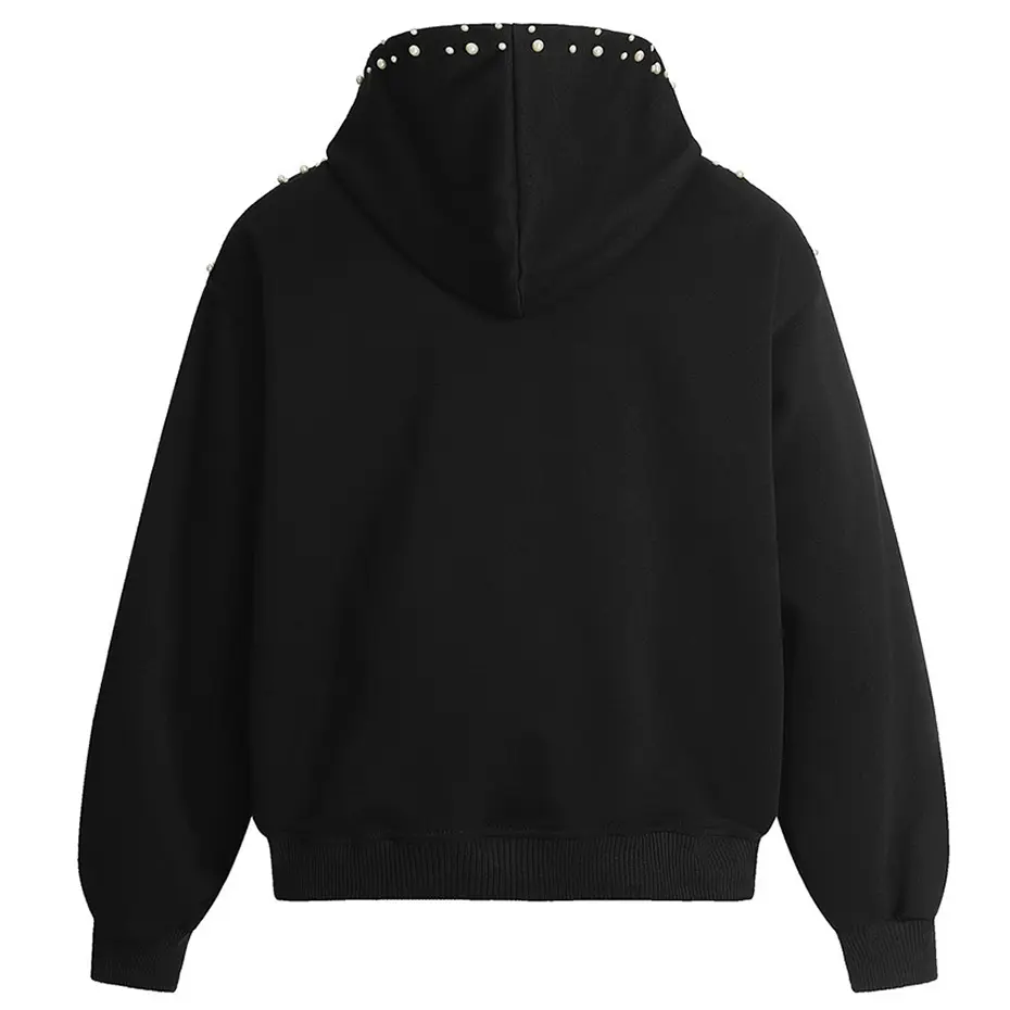 Pearl Hoodies Patchwork Oversized Hip Hop Hoodies Streetwear Harajuku Hip Hop Pullover Hoodies Casual Loose Hooded Sweatshirts