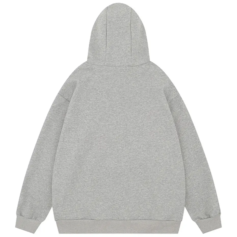 Fur Collar Hoodies Jackets Men Loose Casual Hooded Sweatshirts Streetwear Harajuku Hip Hop Oversized Hoodies