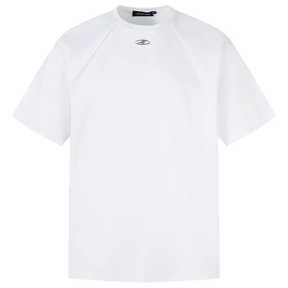 Metal Logo Men T-shirt Streetwear Harajuku Hip Hop Oversized T Shirt Solid Crew Neck Short Sleeve Tee Tops