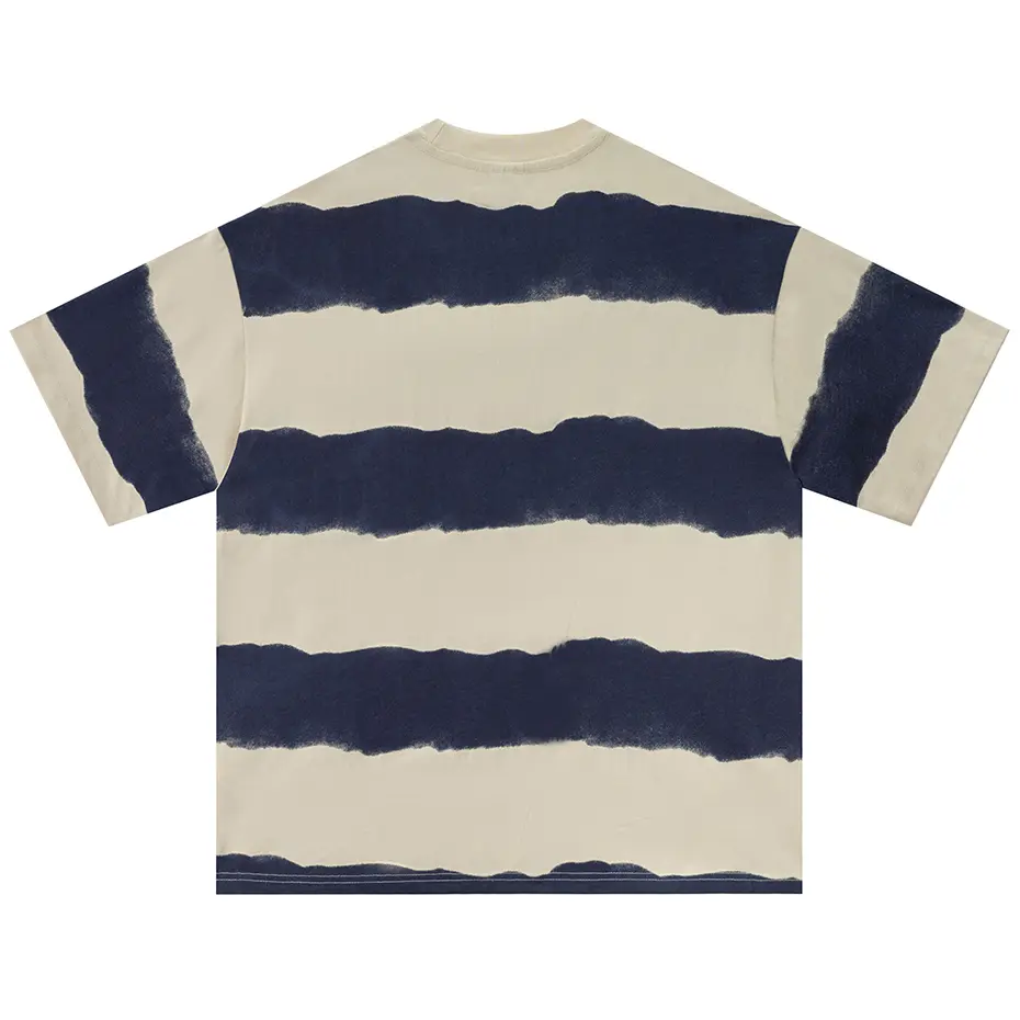 Men Vintage T Shirt Striped Retro Loose Casual Tee Tops 2025 Streetwear Harajuku Oversized Hip Hop T-shirt