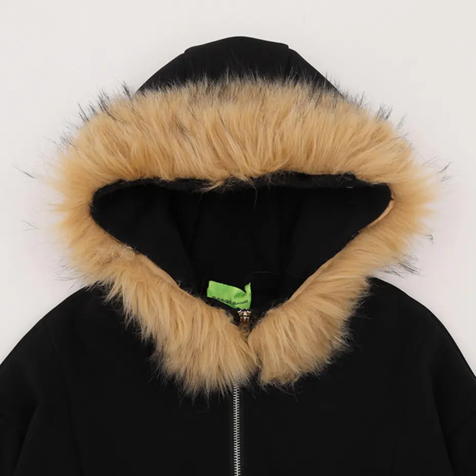 Fur Collar Hoodies Jackets Men Loose Casual Hooded Sweatshirts Streetwear Harajuku Hip Hop Oversized Hoodies