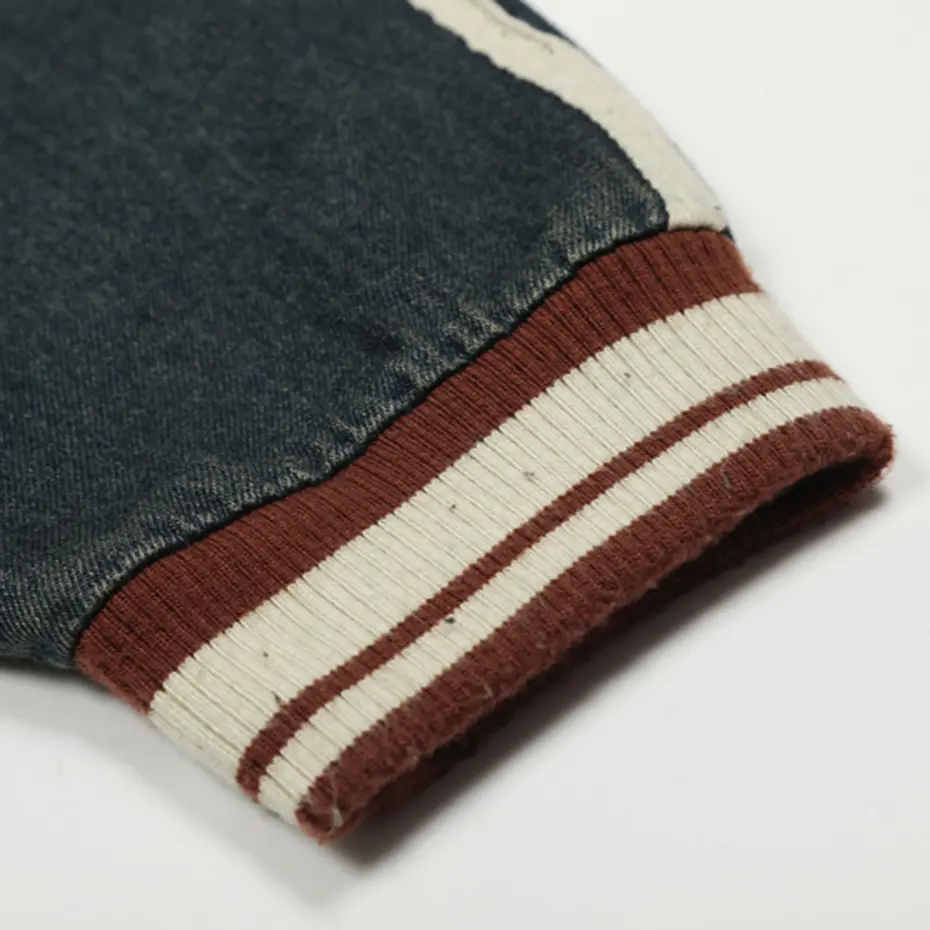 Vintage Denim Sweatshirts Letter Embroidery Oversized Hoodies Streetwear Harajuku Hip Hop Hoodies