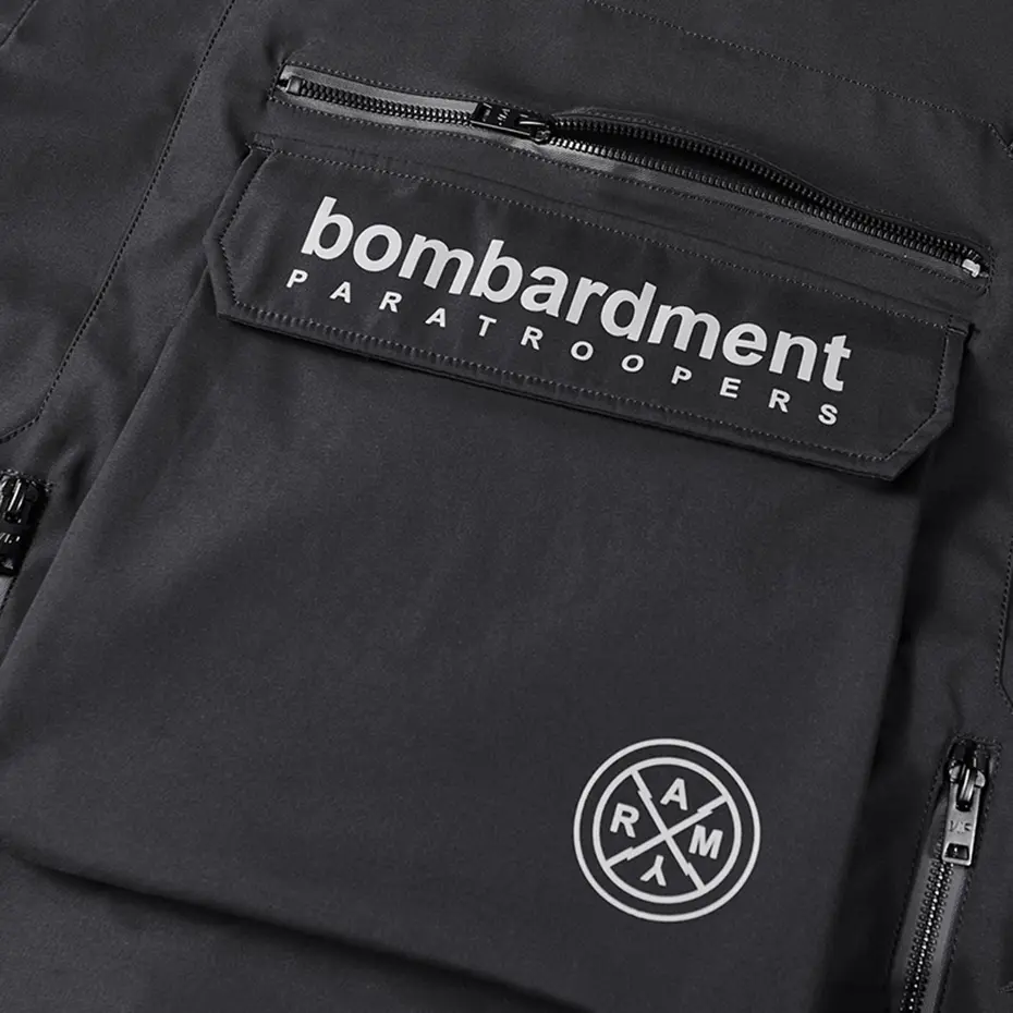 Men's Techwear Cargo Bomber Jacket Back Pocket Oversized Streetwear Hip Hop Punk Style Black Jackets Military MA1 Coat Harajuku