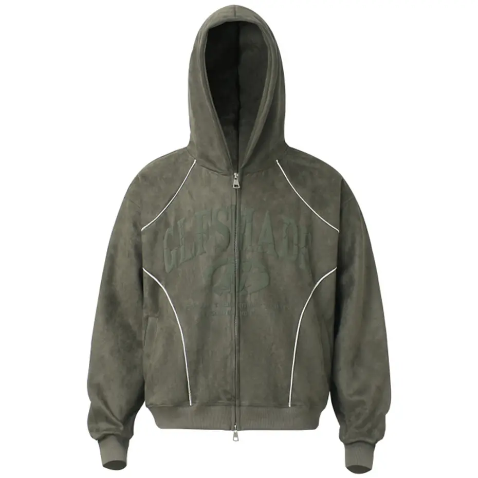 Vintage Suede Hoodies Letter Printed Striped Splicing Oversized Hooded Hoodies Men Streetwear Harajuku Hoodies Sweatshirts
