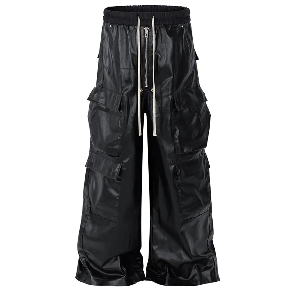 Coating Cargo Pants Multi Pocket Loose Casual Baggy Pants Men Streetwear Harajuku Hip Hop Pants
