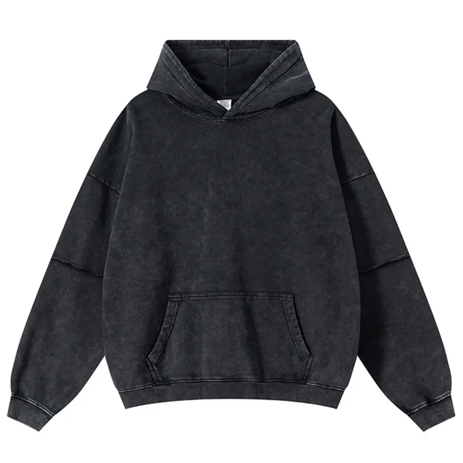 Streetwear Harajuku Hip Hop Hoodies Vintage Oversized Pullover Hoodies Solid Washed Retro Loose Hoodies Sweatshirts