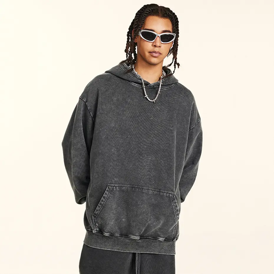 Wax Printed Vintage Hoodies Streetwear Harajuku Hip Hop Oversized Hoodies Hooded Sweatshirts Solid Casual Loose Hoodies
