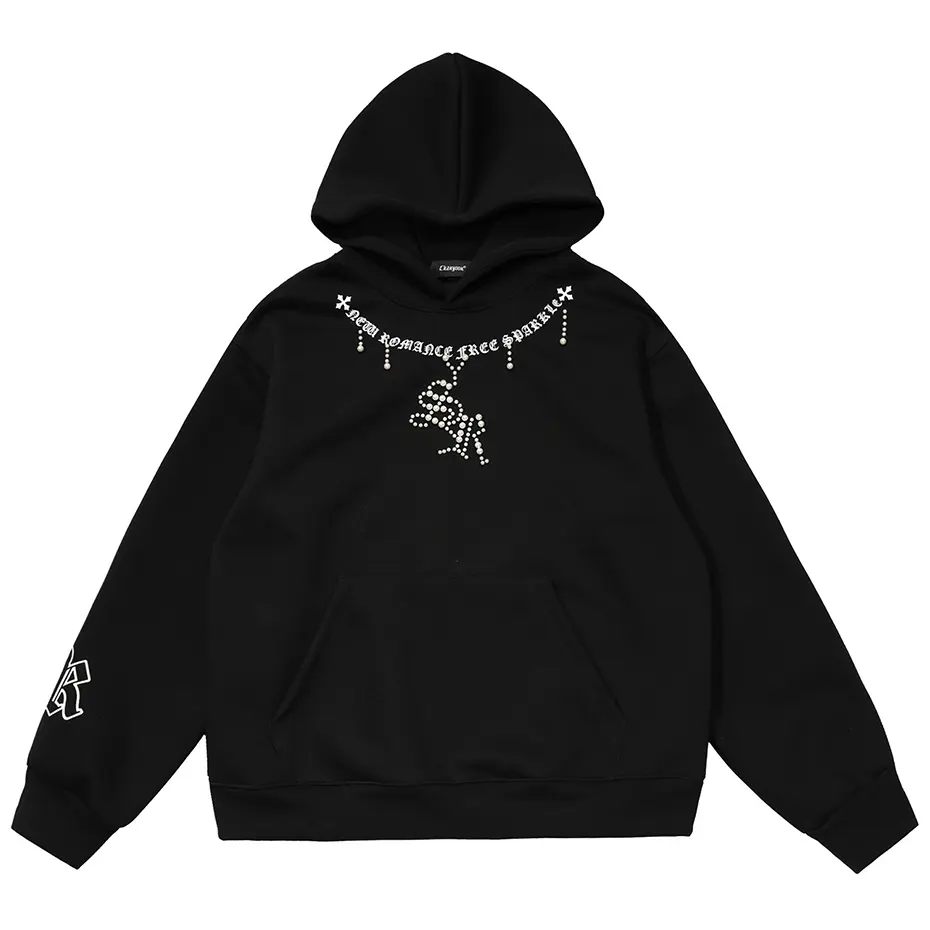 Pearl Hoodies Men Streetwear Harajuku Hip Hop Oversized Hoodies Casual Loose Hooded Sweatshirts