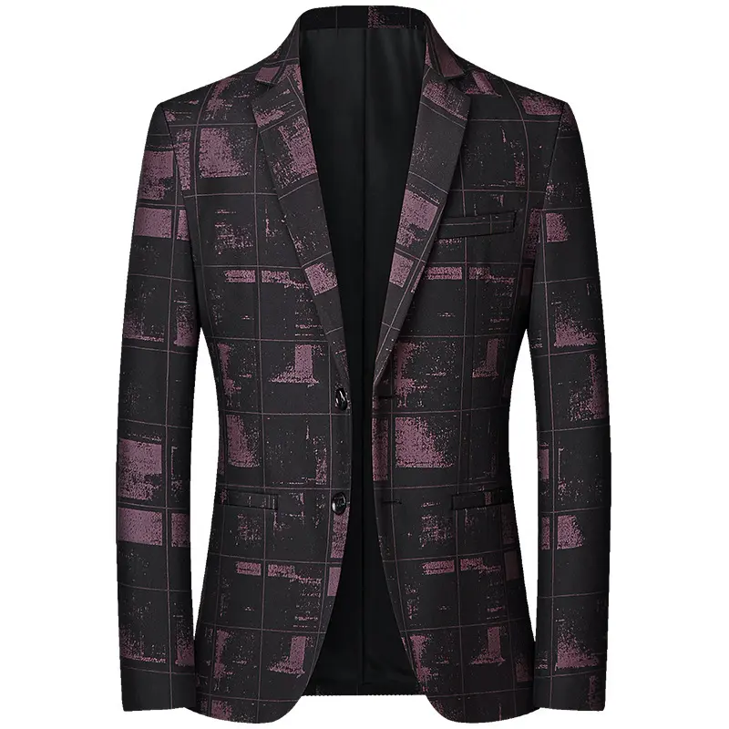 Men Plaid Blazers Jackets Slim Fit Business Casual Suits Coats High Quality Male Spring Autumn Blazers Jackets Coats Size 4XL