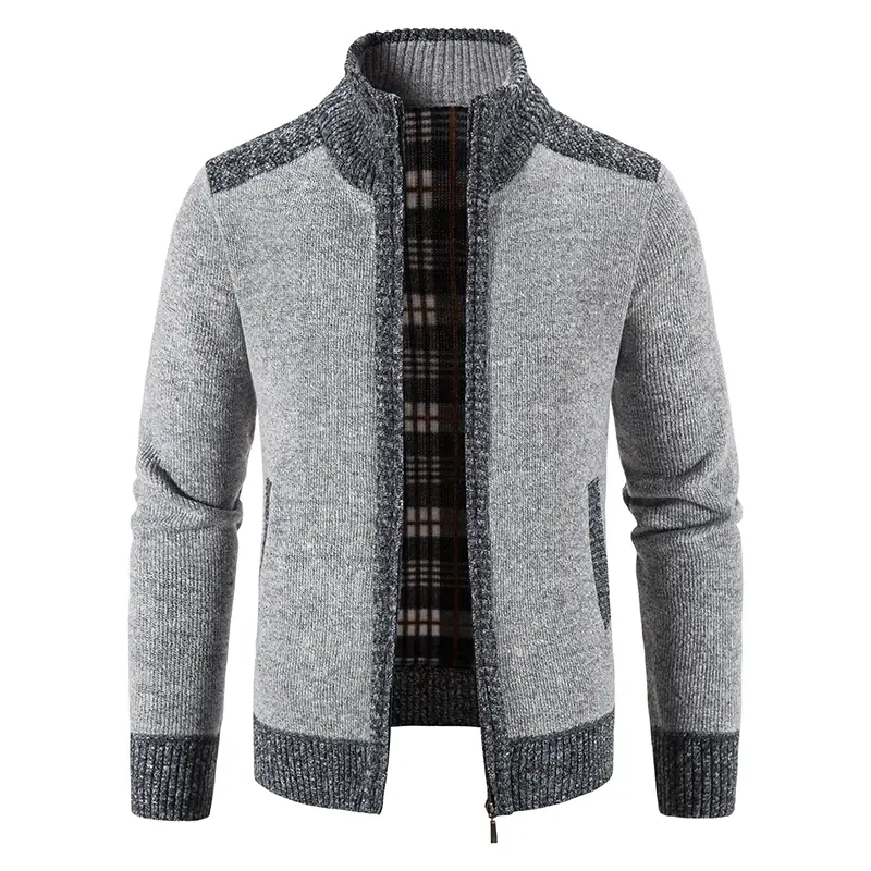 New Autumn Winter Men Cardigan Sweatercoats Sweaters Jackets Male Stand-up Collar Casual Cardigans Slim Fit Sweaters Size 3XL