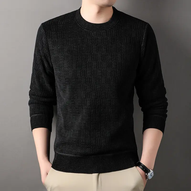Men Winter Knitwear Sweaters Fleece Warm Pullovers Sweaters High Quality Male Daily Casual Multicolor Sweaters 4XL Mens Clothing