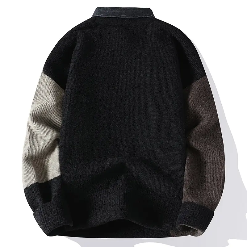 New Fashion Men Shirt Collar Sweaters Knitted Pullovers Man Outwear Loose Casual Sweaters Quality Pullovers Winter Clothing 4XL