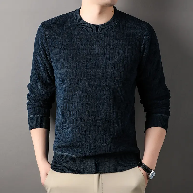 Men Winter Knitwear Sweaters Fleece Warm Pullovers Sweaters High Quality Male Daily Casual Multicolor Sweaters 4XL Mens Clothing