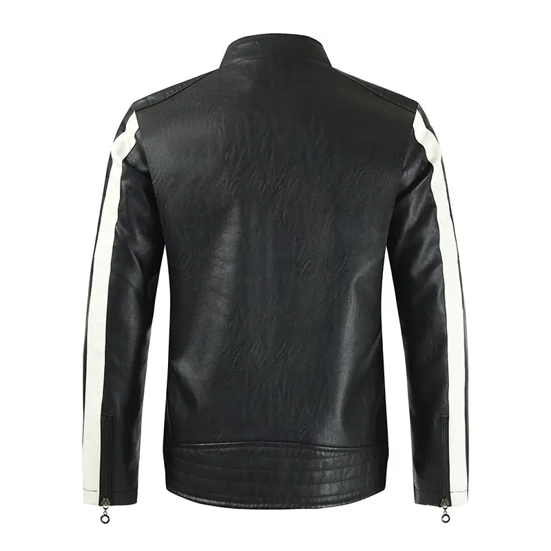 Men Slim Motorcycle Leather Jackets Casual PU Leather Coats HIgh Quality Male Stand Collar Leather Jaquetas Jackets And Coats 5X