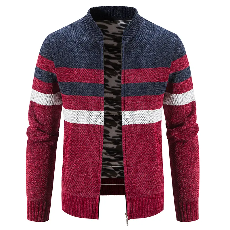 Men Cardigan Sweaters Slim FIit Casual Sweatercoats Jackets High Quality Men Winter Thicker Warm Stand-up collar Cardigans 3XL
