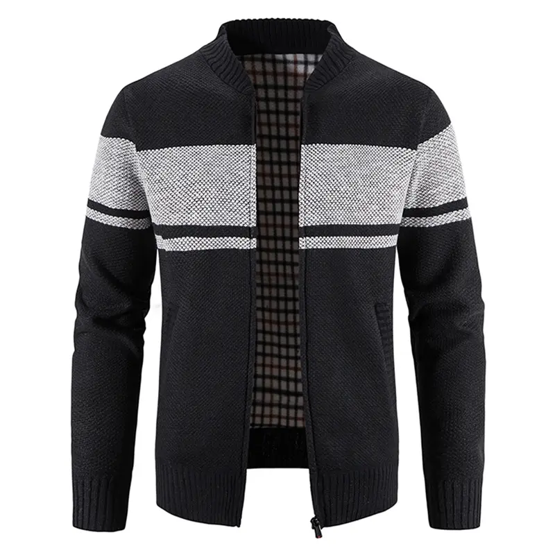 Men Cardigan Sweaters Slim FIit Casual Sweatercoats Jackets High Quality Men Winter Thicker Warm Stand-up collar Cardigans 3XL