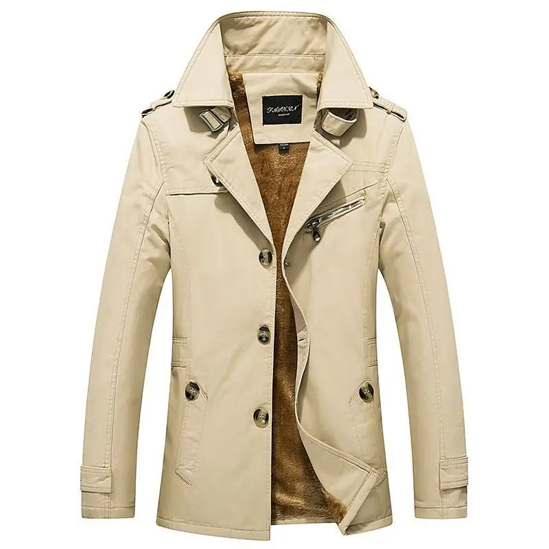 New Autumn Winter Men Casual Trench Coats Long Jackets Warm Parkas Men Business Casual Slim Fit Overcoats British Jackets 5XL
