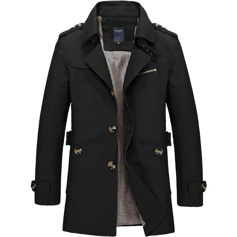 New Autumn Winter Men Casual Trench Coats Long Jackets Warm Parkas Men Business Casual Slim Fit Overcoats British Jackets 5XL