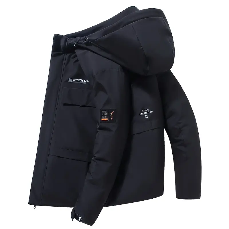 New Winter Men Hooded Casual Puffer Jackets Man White Duck Down Coats Quality Male Outdoor Windproof Thicker Warm Parkas 3XL