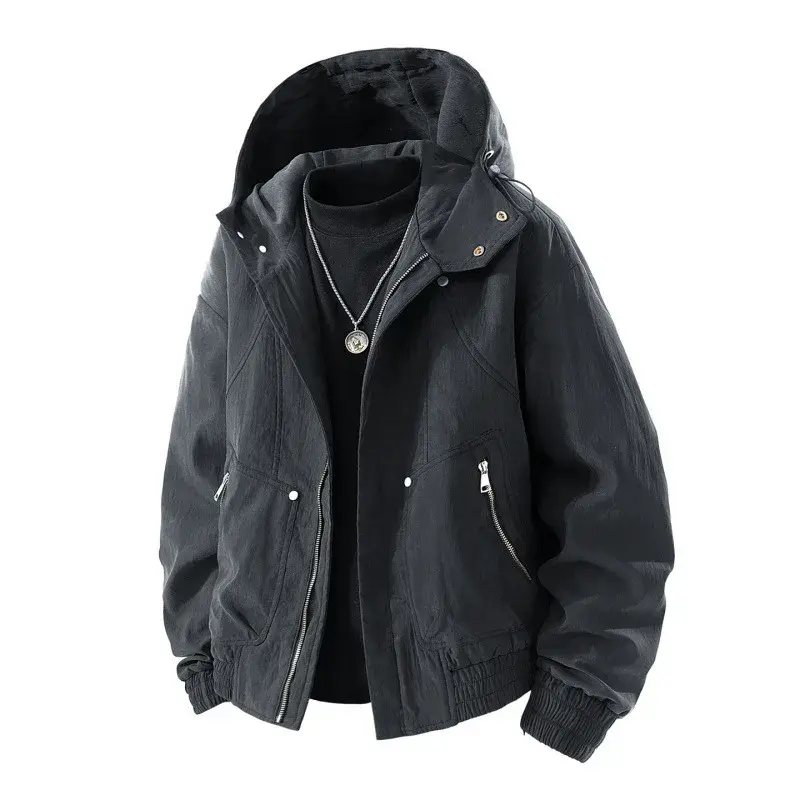 Men Streetwear Trendy Hooded Jackets New Fashion Male Retro Loose Casual Jackets Quality Man Spring Autumn Cargo Jackets 4XLX