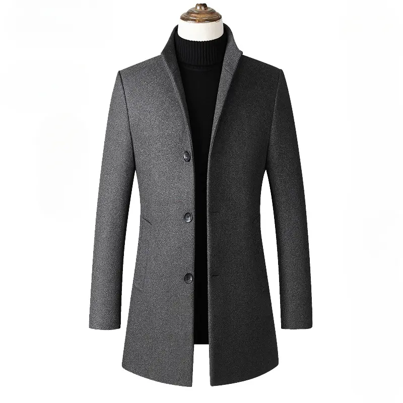 New Autumn Men 40% Cashmere Trench Coats Male Business Casual Woolen Blends Long Jackets Man Winter Warm Overcoats EU Size XXL