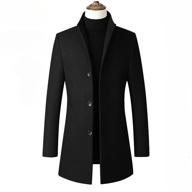 New Autumn Men 40% Cashmere Trench Coats Male Business Casual Woolen Blends Long Jackets Man Winter Warm Overcoats EU Size XXL